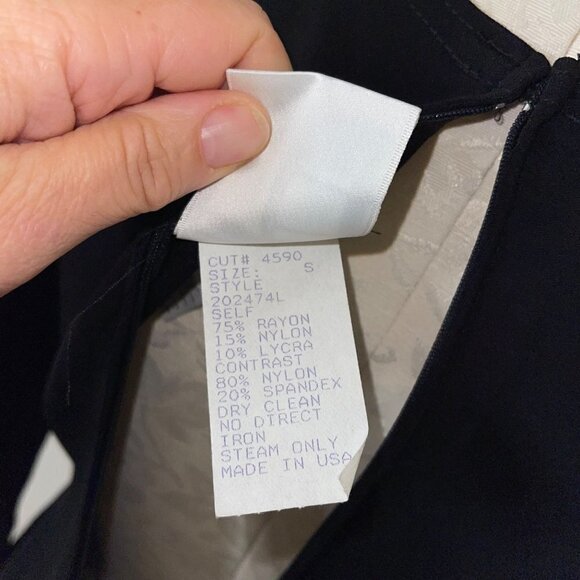 Tadashi Vintage Bodycon Dress Size Small Long Sleeves Side Slits Deadstock New - Picture 8 of 14